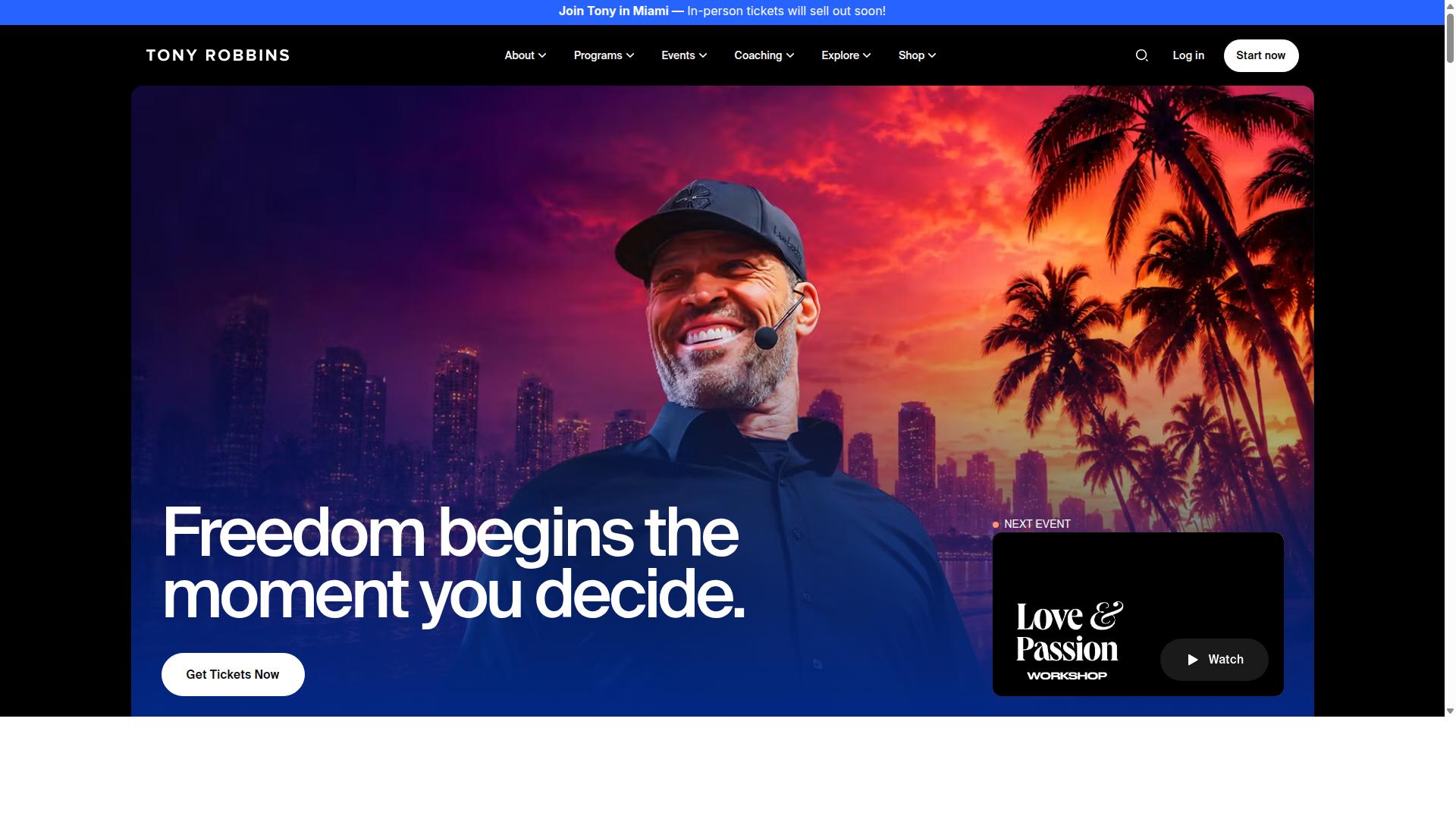Tony Robbins website